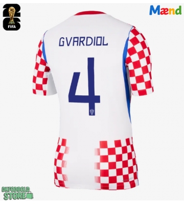 Kroatien Josko Gvardiol #4 Replika Hjemmebanetrøje VM 2026 Kortærmet